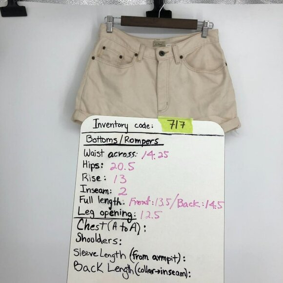 L.L. Bean Beige  cream Jean Short Shorts size 10 - Picture 11 of 14